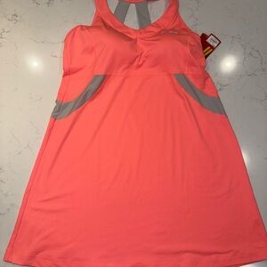 Fila Neon Coral and Gray Performance Tank Dress